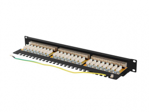Lanberg Patch panel CAT6A FTP 24 PORT 1U 19" &aacute;rny&eacute;kolt fekete (PPSA-1024-B)