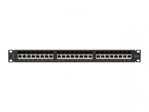 Lanberg Patch panel CAT6A FTP 24 PORT 1U 19" &aacute;rny&eacute;kolt fekete (PPSA-1024-B)