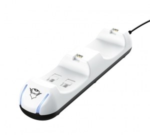 Trust GXT 251 Duo PS5 kontroller töltő fehér-fekete (24173)