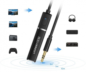 UGREEN Bluetooth 5.0 jeladó aptX fekete (40761)
