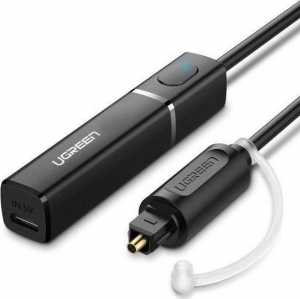 UGREEN Bluetooth 5.0 optikai adó / Toslink csatlakozóval, aptX fekete (50213)