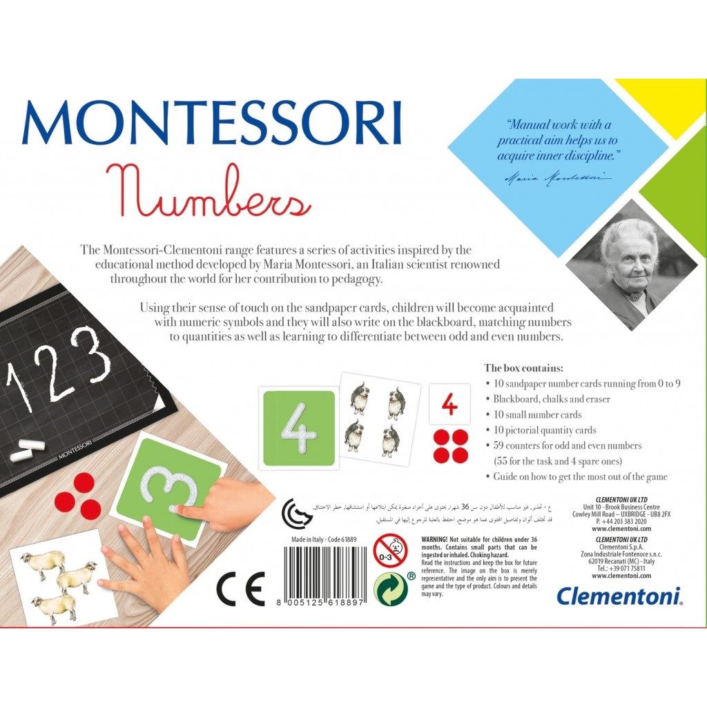 Clementoni Montessori - Számok angol nyelvű játék (61889) 