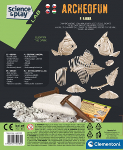 Clementoni Science & Play: Piranha fluoreszkáló régészeti szett új kiadás (50189)
