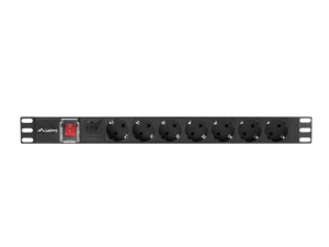 Lanberg PDU 19" 1U 16A 7 dugalj 2m rack eloszt&oacute; fekete (PDU-07F-0200-BK)