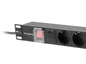 Lanberg PDU 19" 1U 16A 7 dugalj 2m rack eloszt&oacute; fekete (PDU-07F-0200-BK)