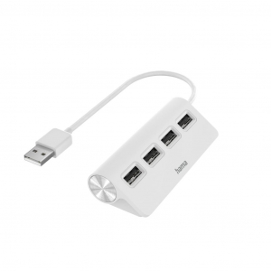 Hama 4 port USB 2.0 480Mbit/s hub fehér (00200120)