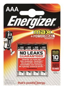 Energizer Max AAA alkáli mini ceruzaelem (4db/csomag)  (E300124203/E300124200)