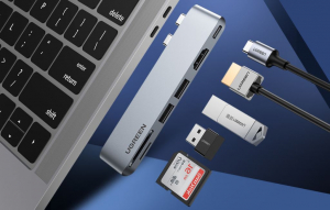 UGREEN CM380 USB-C hub adapter MacBook Air / Pro készülékhez szürke (80856)