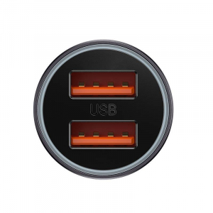 Baseus Golden Contactor Max autós töltő 2x USB-A 60W szürke (CGJM000013)