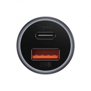 Baseus Golden Contactor Max autós töltő USB + USB-C 60W szürke (CGJM000113)