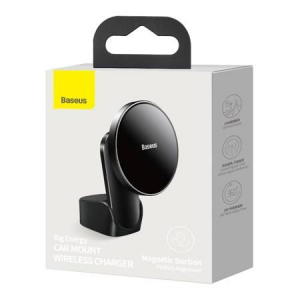 Baseus Big Energy autós tartó 15 W-os induktív töltővel iPhone 12 sorozathoz fekete (WXJN-01)