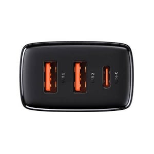 Baseus kompakt gyorstöltő 2xUSB-A / USB-C PD 30W fekete (CCXJ-E01)