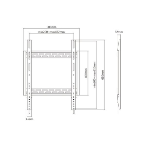 Multibrackets M Universal fali tart&oacute; 60"-100" fekete (7350073738830)