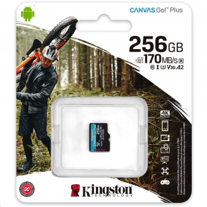 256GB microSDXC Kingston Canvas Go! Plus UHS-I U3 V30 A2 (SDCG3/256GBSP)