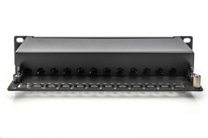 Digitus DN-91612S-EA patch panel 12 port 1U 10" CAT 6a árnyékolt fekete