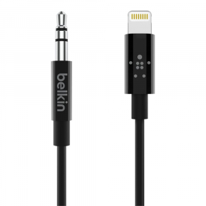 Belkin 3.5mm audio k&aacute;bel Lightning csatlakoz&oacute;val 0,9m fekete (AV10172bt03-BLK)