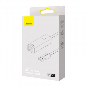Baseus Lite Series USB – RJ45 hálózati adapter 100Mbps fekete (WKQX000001)