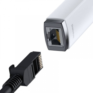 Baseus Lite Series USB &ndash; RJ45 h&aacute;l&oacute;zati adapter feh&eacute;r (WKQX000102)