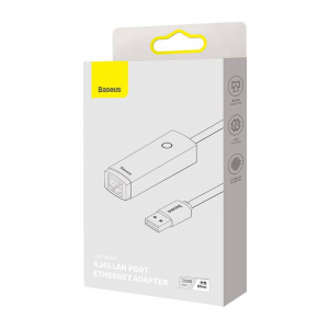 Baseus Lite Series USB &ndash; RJ45 h&aacute;l&oacute;zati adapter feh&eacute;r (WKQX000102)