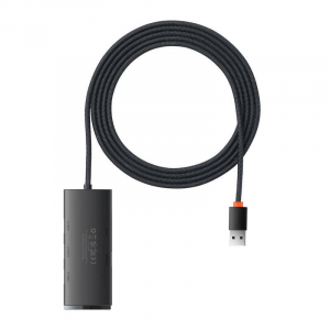 Baseus Lite Series 4 az 1-ben USB - 4x USB 3.0 hub 2m fekete (WKQX030201)