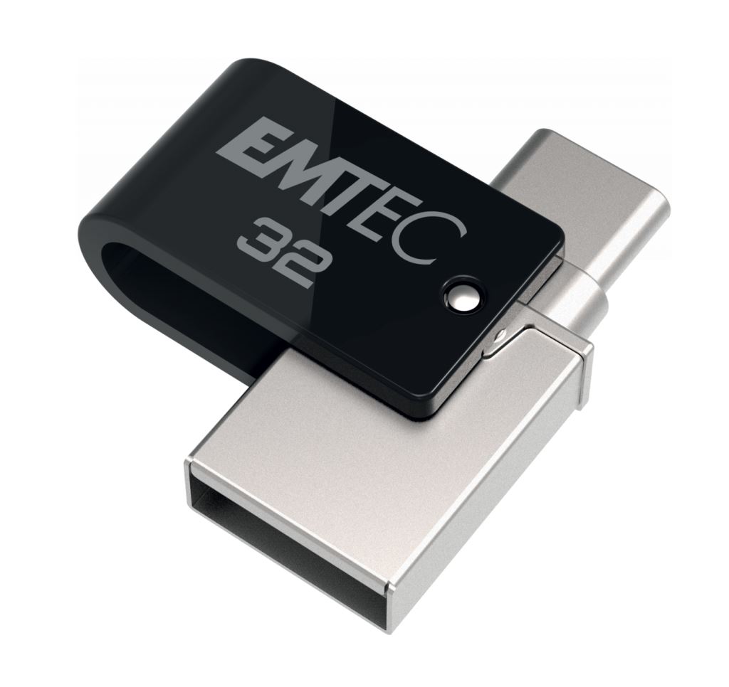 Pen Drive 32GB Emtec T260C Mobile and Go Type-C USB 3.2 fekete (ECMMD32GT263C)