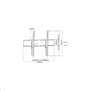 Equip TV Fali konzol 60"-100" 100kg dönthető fekete (650322)