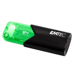 Pen Drive 64GB Emtec B110 Click Easy 3.2 USB 3.2 fekete-z&ouml;ld (ECMMD64GB113)