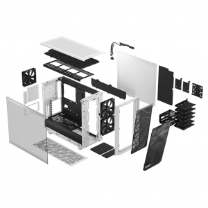 Fractal Design Meshify 2 White TG Clear Tint táp nélküli ablakos ház fehér (FD-C-MES2A-05)