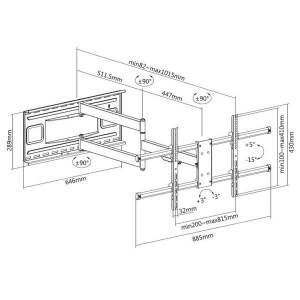 Equip 650327 TV fali konzol 43"-80" 50kg fekete