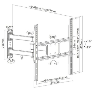 Equip 650341 TV fali konzol 32"-55" 35kg fekete