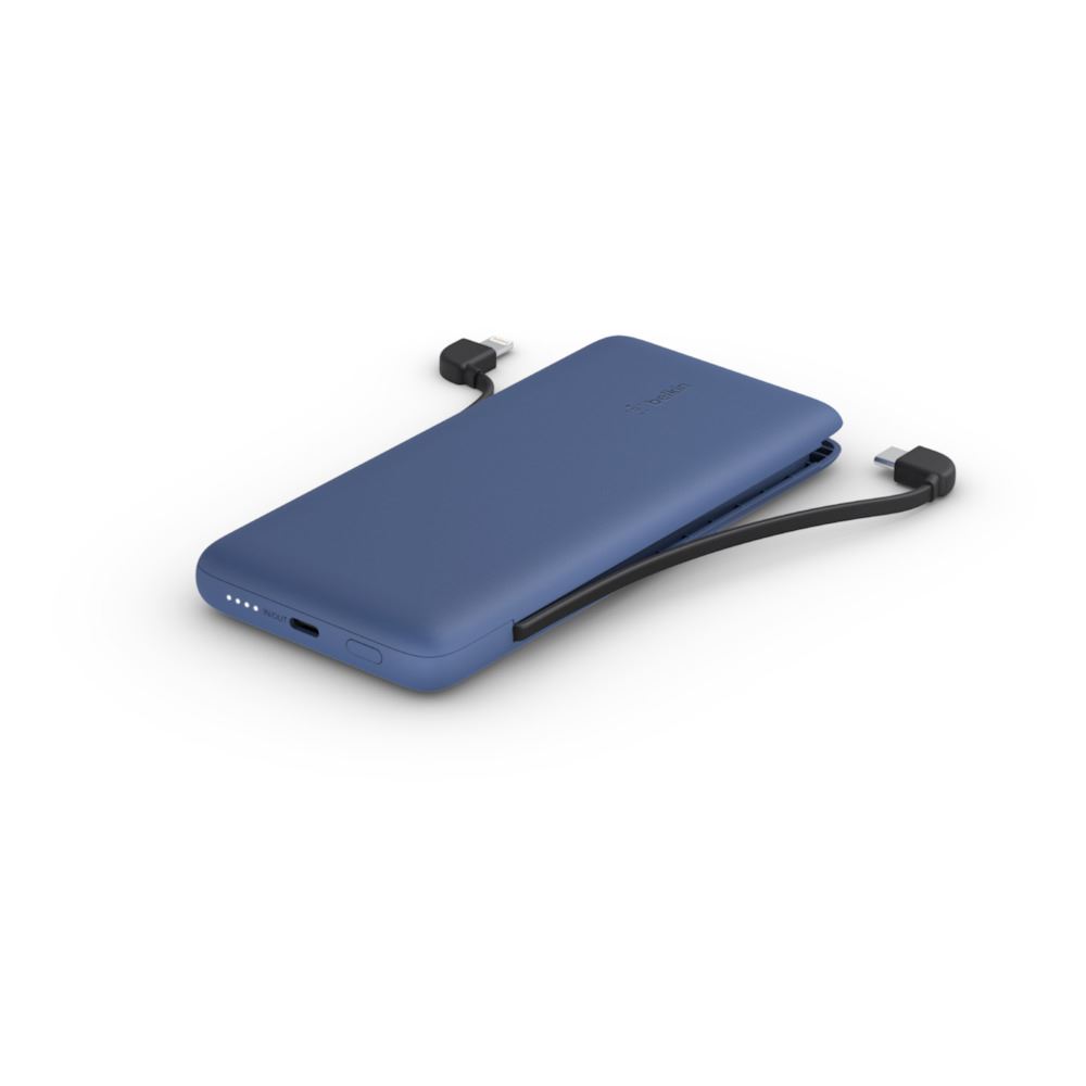 Belkin Boost Charge Plus USB-C Power Bank 10000mAh, beépített kábellel kék (BPB006btBLU)