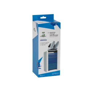 FroggieX Charge & Store PS5 játék tartó és dupla töltő állvány fehér (FX-P5-C2-W)