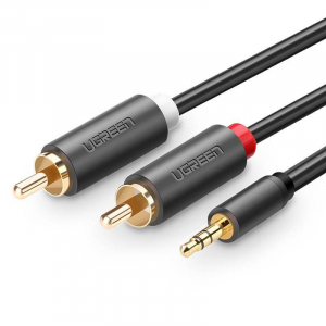 UGREEN AV102  Jack 3,5 mm --> 2x RCA Cinch kábel 1m fekete (10772)
