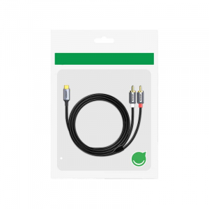 UGREEN CM451 USB-C -->  2x RCA (Cinch) 1.5m fekete (20193)