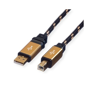 Roline USB-A apa - USB-B apa k&aacute;bel 3m fekete-arany (11.02.8803-10)