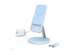 Anker PowerWave Mag-Go 2az1-ben Stand 5K töltő kék (B25A7331)