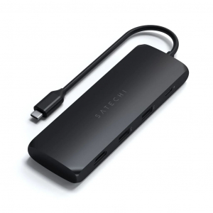 Satechi Aluminium USB-C Hybrid Multiport adapter fekete (ST-UCHSEK)
