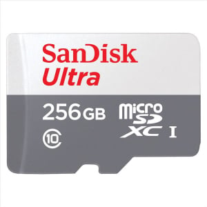 256GB microSDXC Sandisk Ultra CL10 + adapter (186561 / SDSQUNR-256G-GN6TA)