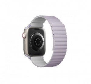 Uniq Revix Apple Watch 42/44/45mm mágneses szilikon szíj lila fehér (UNIQ-45MM-REVLILWHT)