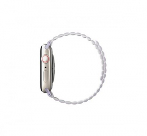 Uniq Revix Apple Watch 42/44/45mm mágneses szilikon szíj lila fehér (UNIQ-45MM-REVLILWHT)
