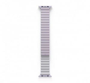 Uniq Revix Apple Watch 42/44/45mm mágneses szilikon szíj lila fehér (UNIQ-45MM-REVLILWHT)
