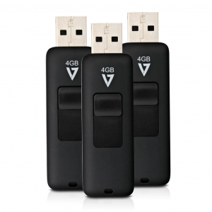 Pen Drive 4GB USB 2.0 V7 fekete 3db (VF24GAR-3PK-3E)