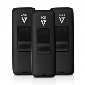 Pen Drive 4GB USB 2.0 V7 fekete 3db (VF24GAR-3PK-3E)