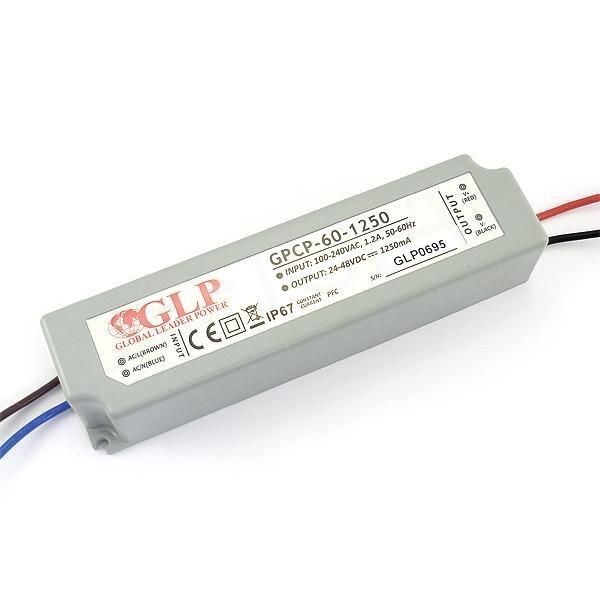GLP GPCP-60-1250 24~47V 58.8W 1250mA IP67 LED tápegység