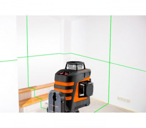 NEO Tools 75-108 Lézeres szintező, zöld lézer, 360fokos, 3D, önbeálló, 20m, mágneses tartóval