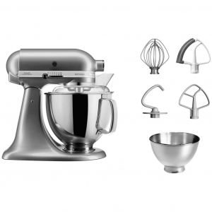 KitchenAid Artisan robotgép 4,8 literes és 3 literes tállal ezüstszínű (5KSM175PSECU)