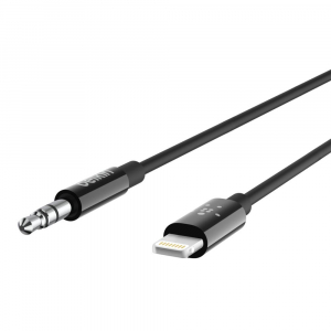 Belkin 3.5mm audio k&aacute;bel Lightning csatlakoz&oacute;val 0,9m fekete (AV10172bt03-BLK)