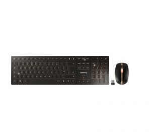 Cherry DW 9100 SLIM vezeték nélküli US billentyűzet + egér fekete-bronz (JD-9100EU-2)