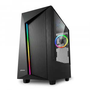 Sharkoon REV100 táp nélküli ablakos ház fekete (4044951030163)