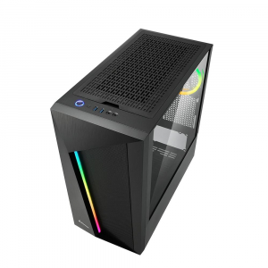 Sharkoon REV100 táp nélküli ablakos ház fekete (4044951030163)